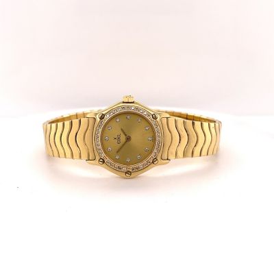 Fine Ladies Ebel 18K Diamond Sport Wave Wristwatch 60g 