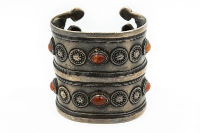 Vintage Bedouin Egyptian Solid 900 Silver Heavy Cuff