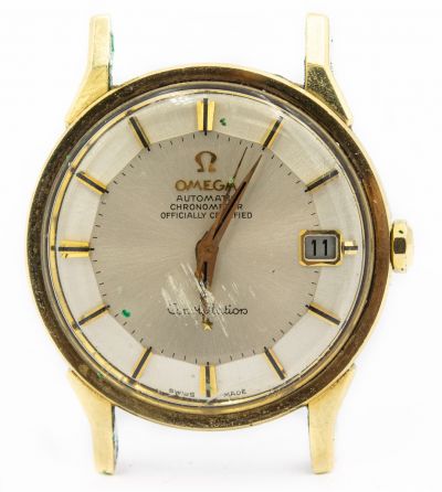  Omega Two-Tone Constellation Chronometer Pie Pan Dial wrist watch, circa 1961.