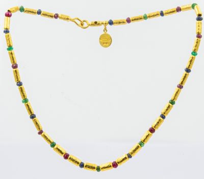 Estate Yellow Gold and Gemstone Necklace