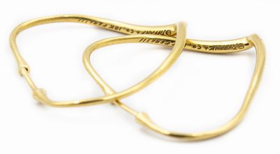 Estate Yellow Gold Heart Framed Earrings by Elsa Peretti Tiffany & Co.