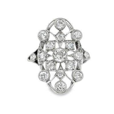 Estate Belle Epoque Diamond Lattice Design Ring