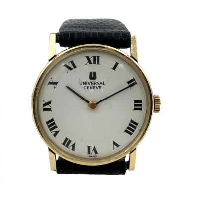 Midsize 14K Yellow Gold Universal Geneve Wristwatch, Circa 1980's. 