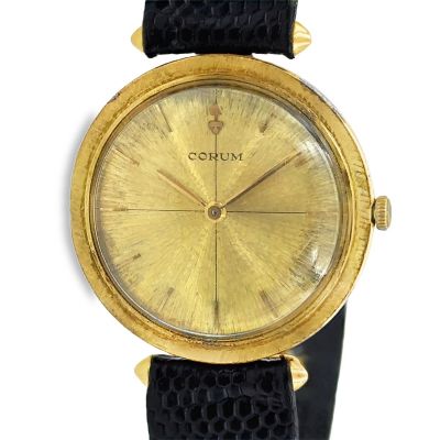 Men's 18K Yellow Gold Corum Wristwatch, C.1970's. 