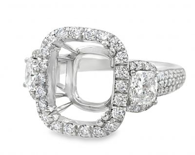 Platinum & Diamond Semi - Mount Ring.