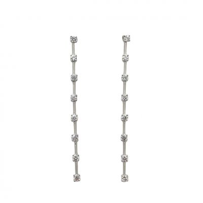 Estate White Gold and Diamond Tassel Earrings