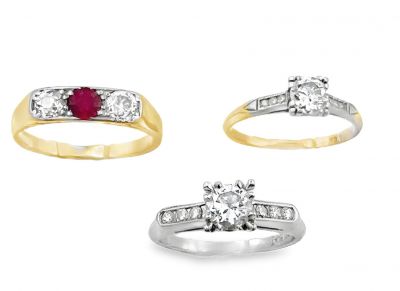 Estate Vintage Collection of (3) Diamond Rings 
