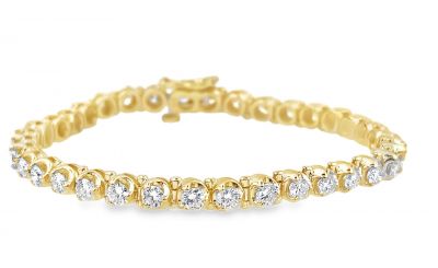 Estate Yellow Gold and Diamond Tennis Bracelet