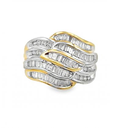 Estate Yellow Gold and Diamond Fashion Ring
