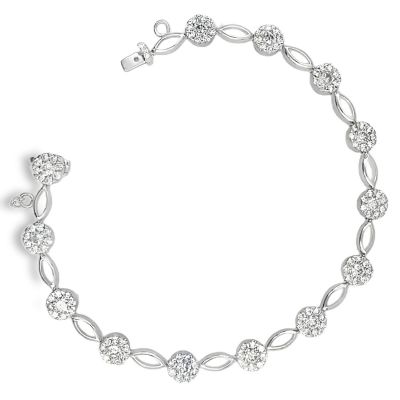 Vintage 14K White Gold Diamond Bracelet.
