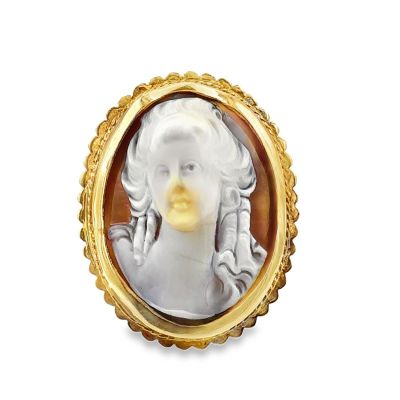 Vintage 14K Yellow Gold Cameo Ring 