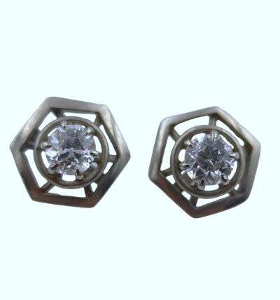 Art Deco Diamond Stud Earrings 