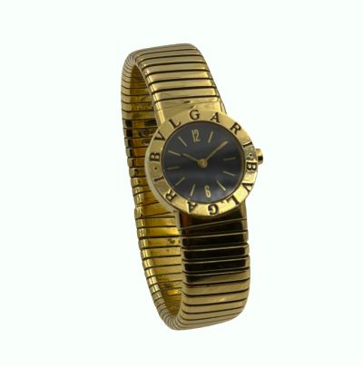Fine Quartz 18K Yellow Gold Bulgari Tubogas Wrist Watch 