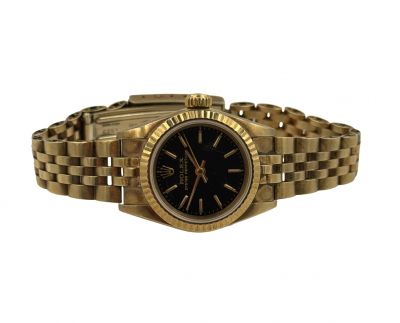 Ladies 14K Rolex Oyster Perpetual Wristwatch Ref 67197, C.1988. 