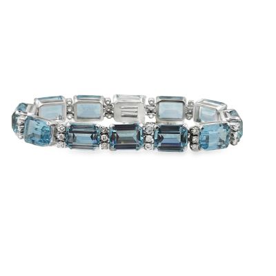 1940s Aquamarine and Diamond Bracelet.