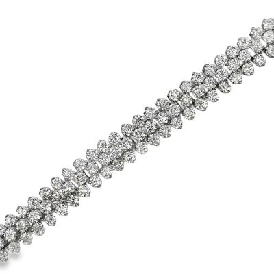 Vintage 18k White Gold Diamond Bracelet 21.75Cts. 