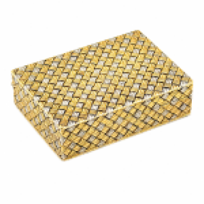 Vintage French 18K Gold Basket Weave Pill Box