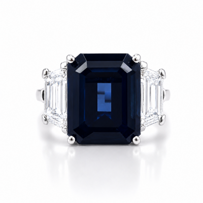 Sapphire and diamond ring. 