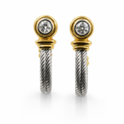 Pair of Cable Hoop Earrings