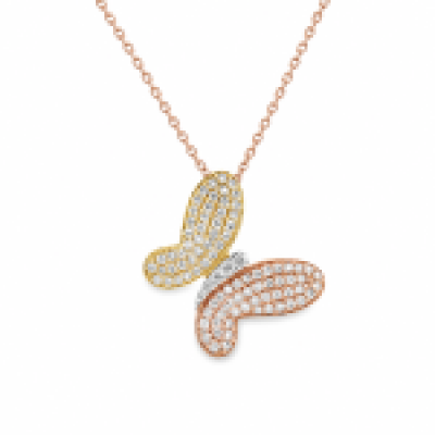 Butterfly Diamond Pendant Necklace