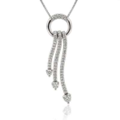 14K White Gold and Diamond Pendant Necklace