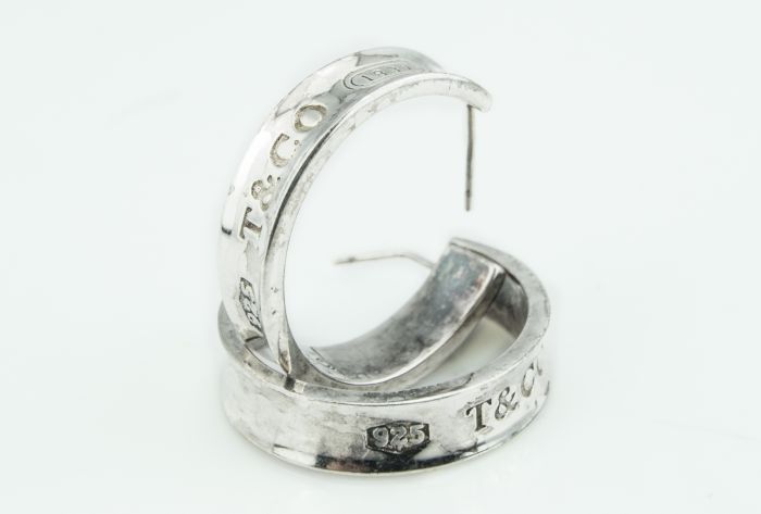 tiffany sterling silver hoop earrings