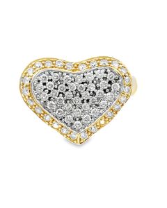 Estate White Gold and Diamond Heart Ring