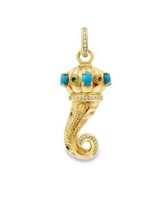 Estate Gold Turquoise Diamond and Gemstone Charm by Chantecler - Suamen