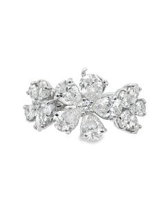 Estate White Gold and Diamond Flower Ring by Zydo 