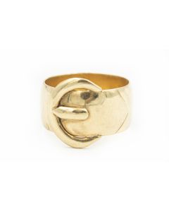 Victorian Yellow Gold Buckle Cigar Band 12mm  