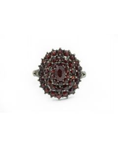   Victorian Austro-Hungarian Silver and Garnet Ring