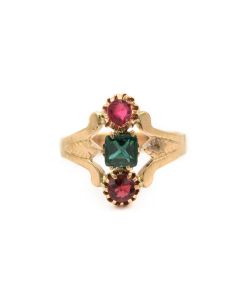 Victorian Yellow Gold and Colored Gemstone Ring