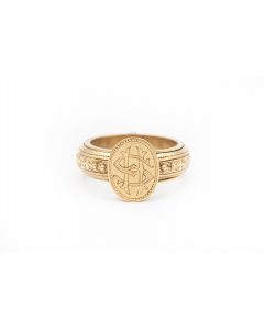 Victorian Yellow Gold Bishops Remembrance Ring