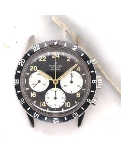 MK Personal Collection Rare Steel Breitling Unitime Ref 1765 Wristwatch with 24 Hour Dial Movement Circa 1969