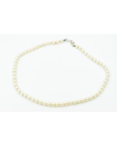 1950's Mikimoto Pearl Necklace with White Gold Clasp