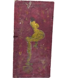 Signed  by Purvis Young Mixed Media; Paint on Found Wooden Board; "Pregnant Female" Genre; PY4324-569