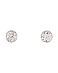 Contemporary White Gold and Diamond Stud Earrings