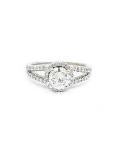 Estate Contemporary White Gold and Diamond Engagement Ring