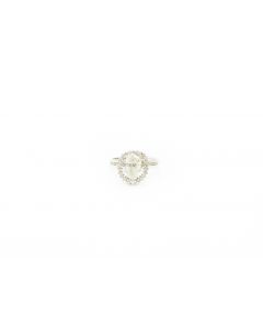 Estate Contemporary White Gold and Pear Shape Diamond Ring 
