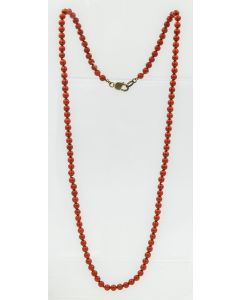 Estate Coral Bead Necklace with Sterling Clasp