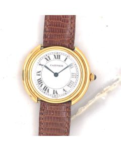 MK & DK Personal Collection - Ladies 18K Yellow Gold Cartier Vandome Wristwatch Circa 1980's 