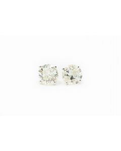 Estate White Gold and Diamond Stud Earrings