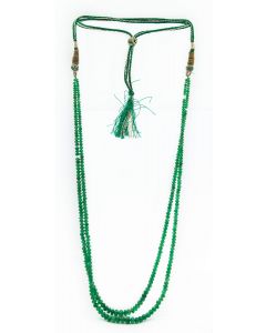 Estate Emerald Bead Tassel Necklace