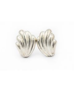Estate Tiffany & Co Sterling Silver Sea Shell Earrings