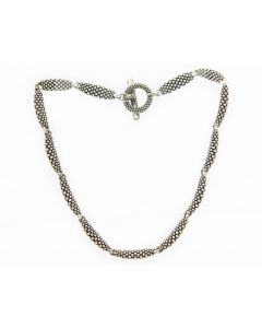 Estate DKNY Sterling Silver Bead Top Necklace