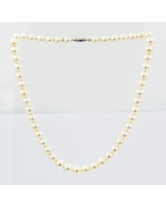 Estate Pearl Necklace and White Gold Clasp