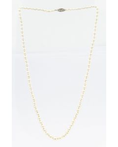 Estate Pearl Necklace and White Gold Clasp