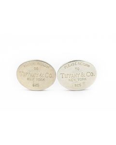 Men's "Please Return to Tiffany & Co. New York" Sterling Silver 925 Cufflinks