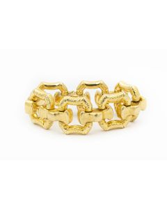 Estate 1960's Yellow Gold Heavy Link Bracelet