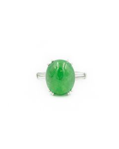 Estate Platinum Jade and Diamond Ring Mason Kay Report 211105-1039